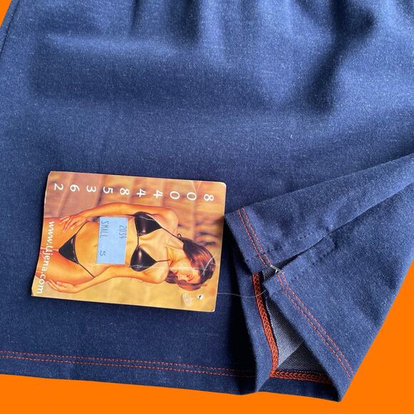 90's vintage faux denim high waisted bodycon mini skirt XS SMALL *deadstock* - Picture 3 of 5